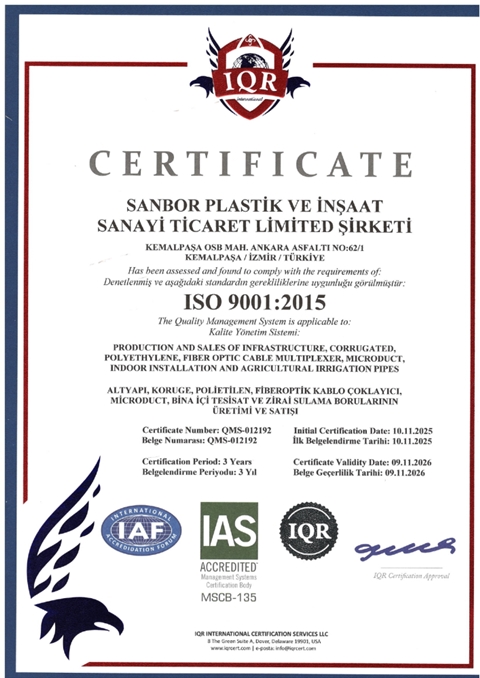 ISO 9001 Sertifikası