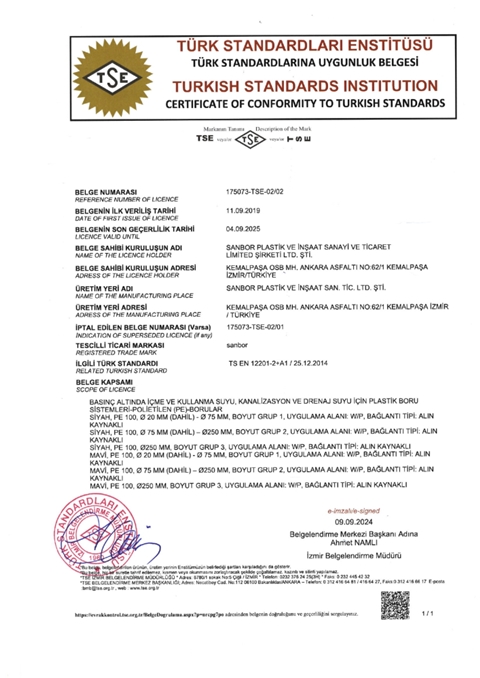 TSE Belgesi	